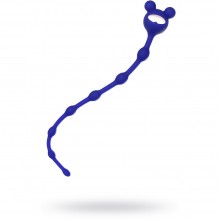 Силиконовая анальная цепочка ToDo by Toyfa Froggy, цвет синий, длина 27.4 см, диаметр 1.4 см, 356004, длина 27.4 см., со скидкой