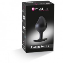 Анальная пробка «E-stim Butt Plug Rocking Force S» с электростимуляцией, цвет черный, Mystim 46270, бренд Mystim GmbH, из материала силикон, длина 9.5 см.