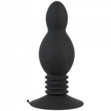 Анальная пробка с пружинным механизмом на ножке Bouncing Plug by Black Velvets, бренд Orion, цвет черный, длина 11.8 см.