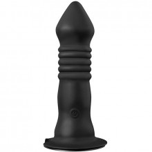 Ребристая анальная пробка с вибрацией «Vibrating Butt Plug 7 Inch», цвет черный, Menzstuff 21255, длина 18 см.