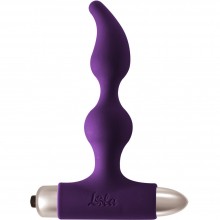 Ребристая анальная пробка с вибрацией Spice It Up «New Edition Elation Ultraviolet», цвет фиолетовый, Lola Toys 8018-04lola, из материала силикон, длина 13.1 см., со скидкой