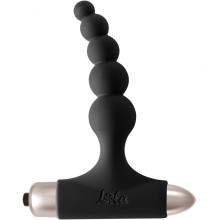 Ребристая анальная пробка с вибрацией Spice It Up «New Edition Splendor Black», цвет черный, Lola Toys 8017-01lola, из материала силикон, длина 12.1 см., со скидкой