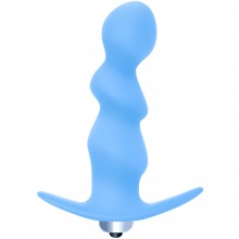 Спиральная анальная втулка «First Time Spiral Anal Plug» с вибрацией, цвет синий, Lola Toys 5008-02lola, длина 12 см., со скидкой