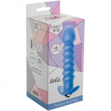 Анальная пробка с вибрацией First Time «Twisted Anal Plug Blue», цвет синий, Lola Toys 5007-02lola, бренд Lola Games, из материала силикон, длина 13 см., со скидкой