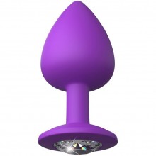 Анальная пробка со стразом большая Fantasy For Her «Her Little Gem Large Plug», PipeDream 4951-12 PD, из материала силикон, цвет фиолетовый, длина 9.5 см.