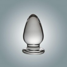Небольшая анальная втулка из стекла, цвет прозрачный, Джага-Джага 0008 BX DD, длина 8 см., со скидкой