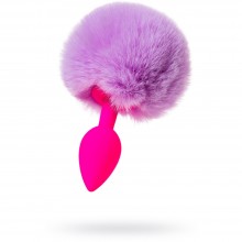 Анальная силиконовая втулка с хвостом ToDo by Toyfa Sweet bunny, розово-фиолетовая, длина 13 см, диаметр 2.8 см, 44 гр, ToyFa 357016, цвет розовый, длина 13 см., со скидкой