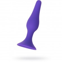 Средняя анальная втулка из силикона на присоске от компании Штучки-дрючки, цвет фиолетовый, 690102, длина 12.5 см., со скидкой