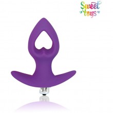 Анальная втулка со съемной вибропулей и отверстием в форме сердца от компании Sweet Toys, цвет фиолетовый, st-40184-5, длина 8 см., со скидкой