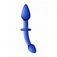 Анальный стимулятор Chrystalino Doubler Blue SH-CHR018BLU, бренд Shots Media, из материала стекло, цвет синий, длина 18 см.