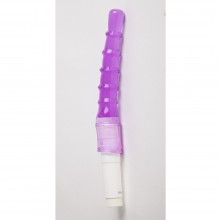 Гелевый анальный вибратор с ребристой поверхностью, цвет фиолетовый, White Label INS47168-MM, из материала силикон, длина 23 см., со скидкой