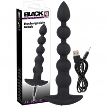 Анальная цепочка с вибрацией Black Velvets «Rechargeable Beads», цвет черный, You 2 Toys 5928200000, бренд Orion, из материала силикон, длина 21 см.
