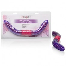 Двойной фаллос «Dual Vibrating Flexi-Dong - Purple» с вибрацией, цвет фиолетовый, California Exotic Novelties SE-0381-14-2, из материала ПВХ, длина 38 см.