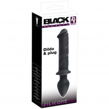 Двухголовый фаллоимитатор плаг Black Velvets «Dildo & Plug», цвет черный, You 2 Toys 5335720000, бренд Orion, длина 14.5 см., со скидкой