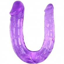 Фаллоимитатор двухголовочный «Twin Head Double Dong», цвет фиолетовый, EE-10013-2, бренд Bior Toys, длина 29.8 см., со скидкой