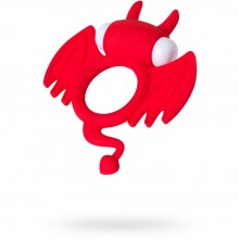 Силиконовое эрекционное кольцо на пенис «Sweet Devil» с вибрацией, цвет красный, JOS 782015, длина 8.5 см., со скидкой