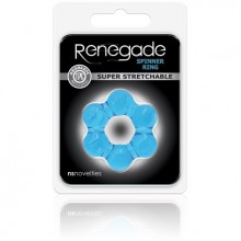 Плотное эрекционное кольцо из шариков Renegade - «Spinner Ring - Blue», цвет голубой, NS Novelties NSN-1111-57, длина 5.1 см., со скидкой