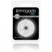 Широкое эрекционное кольцо из шариков Renegade - «Spinner Ring - Clear», цвет прозрачный, NS Novelties NSN-1111-51, из материала TPE, длина 5.1 см., со скидкой