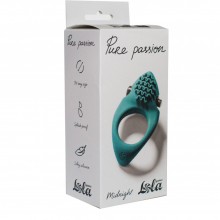 Эрекционное кольцо с узким клиторальным вибростимулятором и рельефом в виде волн «Midnight» из коллекции Pure Passion, цвет бирюзовый, Lola Toys 1300-03lola, бренд Lola Games, длина 8 см., со скидкой