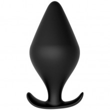 Широкая анальная пробка для ношения «Plug With T-Handle» с ограничителем, цвет черный, Dream Toys 21451, из материала силикон, длина 12.5 см.