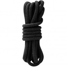 Хлопковая веревка для бондажа и шибари, цвет черный, Lux Fetish Lf5100-BLK, из материала хлопок, 3 м., со скидкой