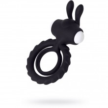 Силиконовое эрекционное кольцо на пенис «Bad Bunny» с вибрацией, цвет черный, JOS 782017, длина 9 см., со скидкой