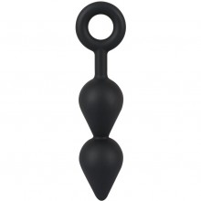 Анальная втулка из силикона с кольцом из серии Black Velvets от You 2 Toys, цвет черный, 0533157, бренд Orion, длина 19.8 см.