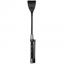 Черный мини-стек с ремешком для сексуальных игр, Obsessive A719 crop, из материала искусственная кожа