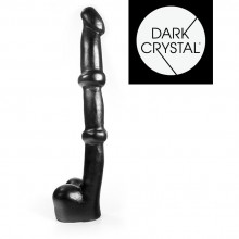 Длинный фаллоимитатор-гигант «Dark Crystal Black - 04», диаметр 5.2 см, O-Products 115-DC04, цвет черный, длина 34 см.