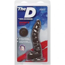 Фаллоимитатор на присоске «The D Ragin' D 7.5 - Chocolate», цвет коричневый, Doc Johnson 1700-18 CD DJ, из материала UR3, длина 19.05 см., со скидкой