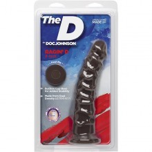Фаллоимитатор на присоске «The D - Ragin D 8 - Chocolate» от компании Doc Johnson, цвет черный, 1700-12 CD DJ, длина 20.3 см., со скидкой