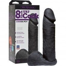 Фаллоимитатор-насадка «Vac-U-Lock CodeBlack 8inch UR3 Cock», Doc Johnson 1016-09 BX DJ, цвет черный, длина 19.29 см., со скидкой