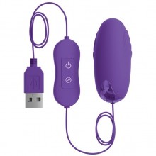 Рельефная вибропуля на USB питании OMG «Bullets Happy Usb Bullet Purple», цвет фиолетовый, PipeDream 1792-00 PD, из материала силикон, длина 8 см.