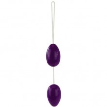 Анальные овальные шарики, цвет фиолетовый, Baile BI-014036-2-0603, из материала пластик АБС, диаметр 3.4 см., со скидкой