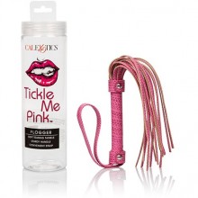 Многохвостая гладкая плеть «Tickle Me Pink» с плетеной ручкой, цвет розовый, California Exotic Novelties SE-2730-30-2, из материала ПВХ, длина 45.8 см.