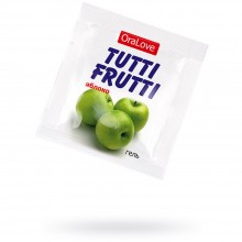 Гель-смазка «Tutti-Frutti OraLove» со вкусом зеленого яблока, объем 4 мл, Биоритм lb-30010t, цвет прозрачный, 4 мл., со скидкой