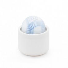 Миниатюрный вибратор-шарик для клитора с узором в виде волн «Iroha Temari Mizu», цвет белый, Tenga HMT-01, длина 6.8 см., со скидкой