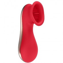 Клиторальный стимулятор «Oral Clitoral Stimulator Dreamy Red», цвет красный SH-ELE004RED, бренд Shots Media, из материала силикон, длина 14 см., со скидкой