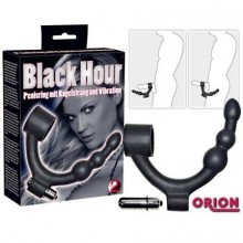 Кольцо для пениса с анальной стимуляцией «Black Hour Penisring», цвет черный, You 2 Toys 5743500000, из материала силикон, длина 26.5 см.