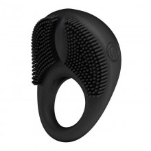 Кольцо эрекционное с вибрацией, Baile Pretty Love BI-210141, цвет черный, длина 6 см., со скидкой