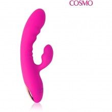 Красивый интимный вибромассажер для женщин «Cosmo», цвет розовый, CSM-23055, из материала силикон, длина 14 см., со скидкой