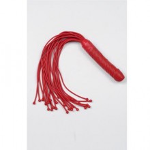 Красная плеть с ручкой-фаллосом, длина 55 см, бренд СК-Визит, из материала латекс, цвет красный, длина 40 см.