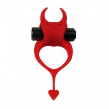 Эрекционное виброкольцо «Маленький Демон», цвет красный, Adrien Lastic 30604, длина 10.8 см., со скидкой