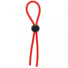 Эрекционное лассо с одной бусиной-утяжкой «Stretchy Thin Lasso», цвет красный, Dream Toys 21413, из материала резина, со скидкой