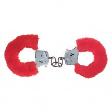 Наручники «Furry Fun Cuffs Red», цвет красный, Toy Joy 3006009504, из материала металл, One Size (Р 42-48), со скидкой