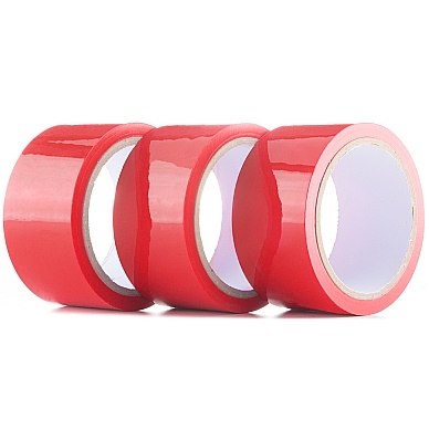Лента Bondage Tape набор из 3 шт Red SH-OUBT001PACKRED, из материала ПВХ, коллекция Ouch!, цвет Красный, 20 м., со скидкой
