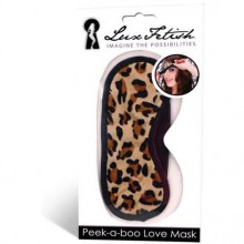 Маска на глаза «Peek-a-boo Love Mask», цвет леопард, LF6012, бренд Lux Fetish, из материала полиэстер, One Size (Р 42-48), со скидкой