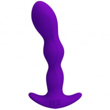 Ребристый массажер для простаты Pretty Love «Yale» для ношения, цвет фиолетовый, Baile BI-040068-1, из материала силикон, длина 14.5 см., со скидкой