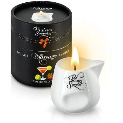 «Massage Candle Cosmopolitan» свеча с массажным маслом, объем 80 мл, Plaisir Secret, 80 мл., со скидкой
