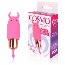 Мини-вибратор для девушек Cosmo, длина 64 мм, диаметр 26 мм, цвет розовый, CSM-23068, бренд Bior Toys, длина 6.4 см., со скидкой
